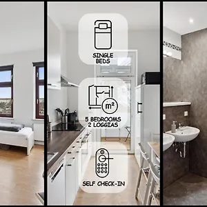  Apartment Fuer 13 Gaeste, 5 Schlafzimmer, 2 Baeder, 2 Loggia's, Zentrum Ost